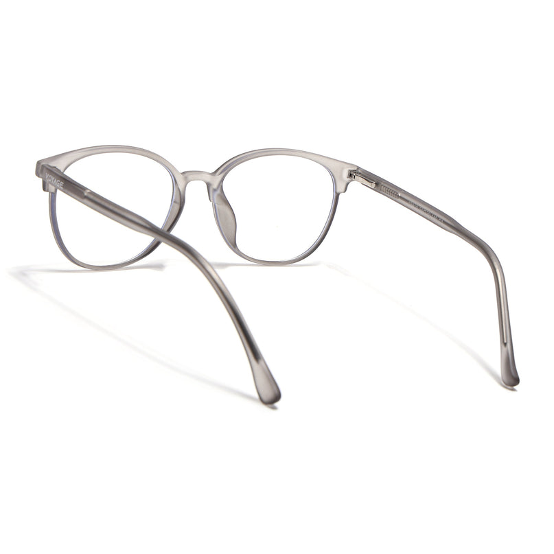 Voyage Dark Grey Round Eyeglasses for Men & Women (28810FMG7600)