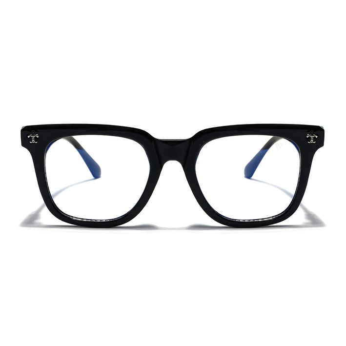 Voyage Black Square Eyeglasses for Men & Women (98530FMG7816)