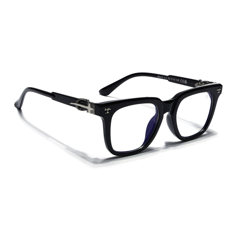 Voyage Black Square Eyeglasses for Men & Women (98530FMG7816)