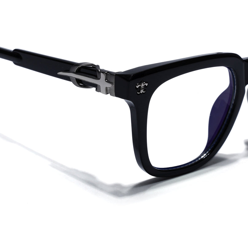 Voyage Black Square Eyeglasses for Men & Women (98530FMG7816)