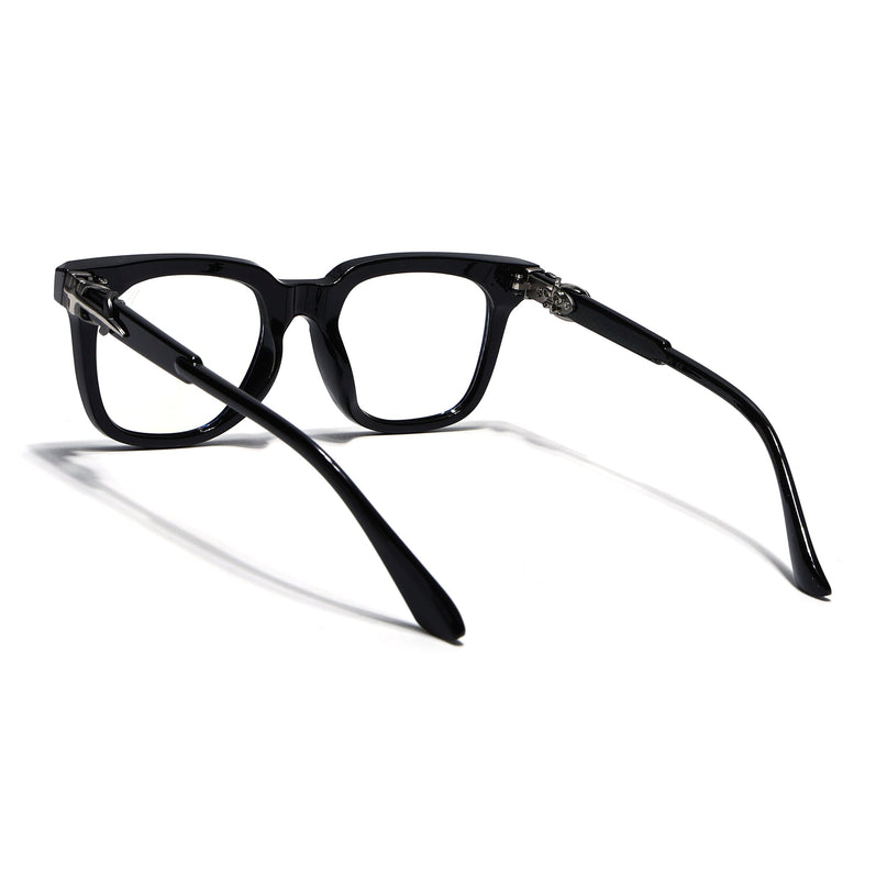 Voyage Black Square Eyeglasses for Men & Women (98530FMG7816)