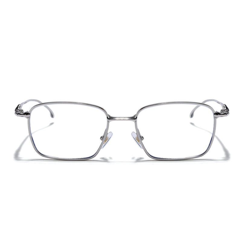 Voyage Silver Rectangle Eyeglasses for Men & Women (5565FMG7822)