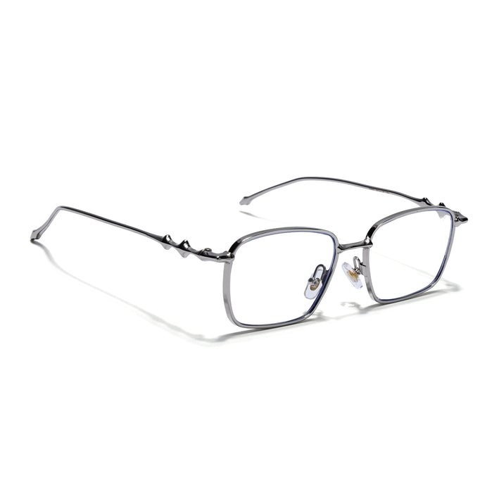Voyage Silver Rectangle Eyeglasses for Men & Women (5565FMG7822)
