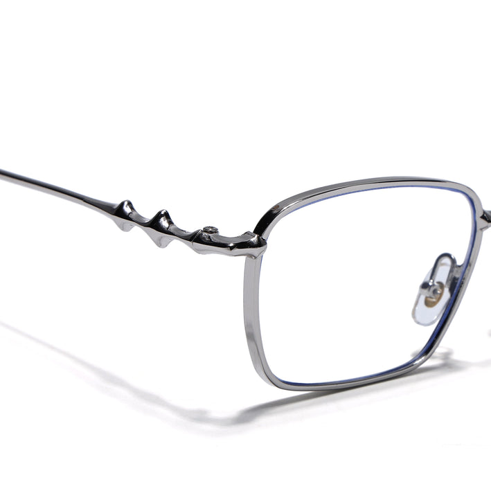 Voyage Silver Rectangle Eyeglasses for Men & Women (5565FMG7822)