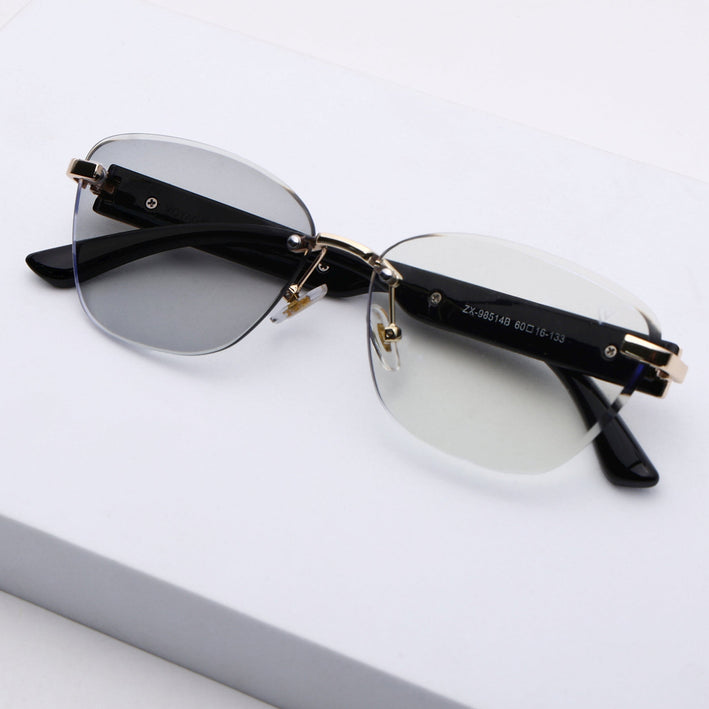 Voyage Golden Rimless Photochromic lens Eyeglasses for Men & Women (98514BFMG7810)