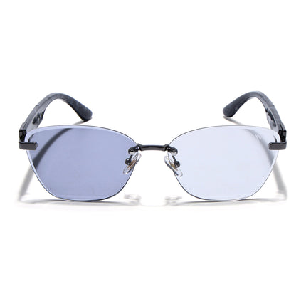 Rimless Photochromic Sunglasses for Men & Women (Light Black Lens | Grey Frame - MG7808)