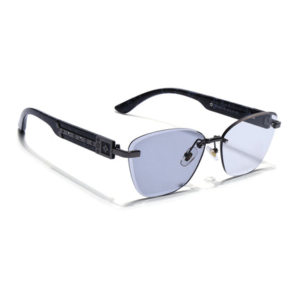 Rimless Photochromic Sunglasses for Men & Women (Light Black Lens | Grey Frame - MG7808)