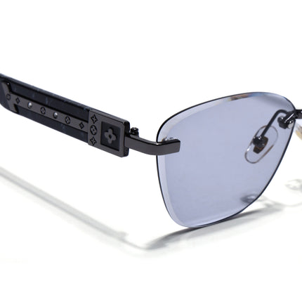 Rimless Photochromic Sunglasses for Men & Women (Light Black Lens | Grey Frame - MG7808)