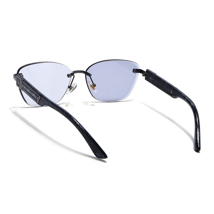 Rimless Photochromic Sunglasses for Men & Women (Light Black Lens | Grey Frame - MG7808)