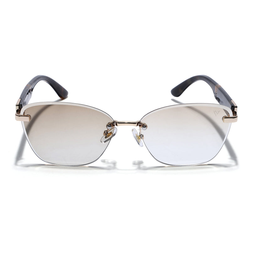 Rimless Photochromic Sunglasses for Men & Women (Yellow & Clear Lens | Golden Frame - MG7805)