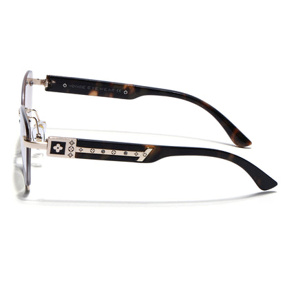 Rimless Photochromic Sunglasses for Men & Women (Yellow & Clear Lens | Golden Frame - MG7805)