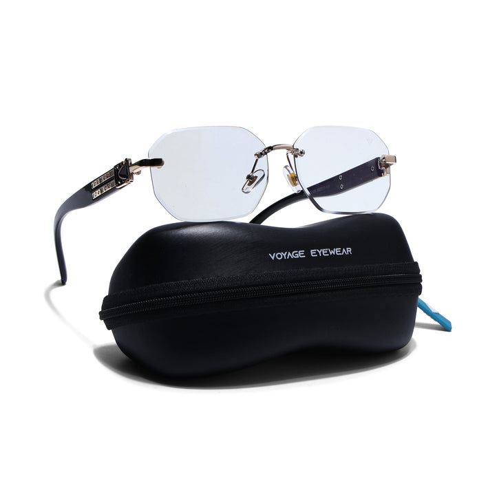 Voyage Golden Rimless Photochromic lens Eyeglasses for Men & Women (98524BFMG7804)