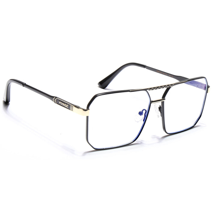 Voyage Exclusive Black & Golden Wayfarer Eyeglasses for Men & Women - MG5317-C1
