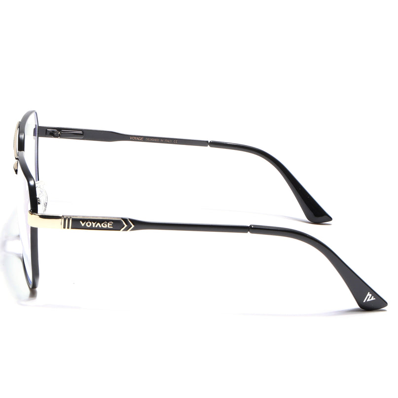 Voyage Exclusive Black & Golden Wayfarer Eyeglasses for Men & Women - MG5317-C1