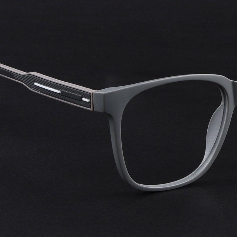 Eyejack Rush Grey Square Eyeglasses for Men & Women (1003FCL1455-C11)