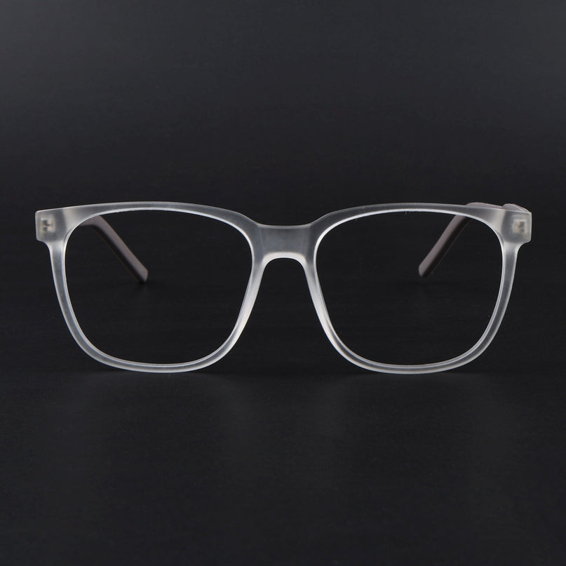 Eyejack Rush Matt Transparent Square Eyeglasses for Men & Women (1003FCL1456-C12)