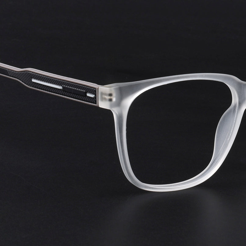 Eyejack Rush Matt Transparent Square Eyeglasses for Men & Women (1003FCL1456-C12)