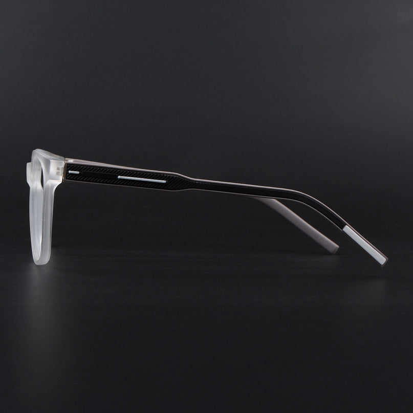 Eyejack Rush Matt Transparent Square Eyeglasses for Men & Women (1003FCL1456-C12)