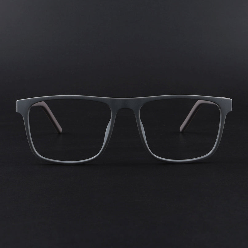 Eyejack Rush Grey Square Eyeglasses for Men & Women (1006FCL1457-C11)