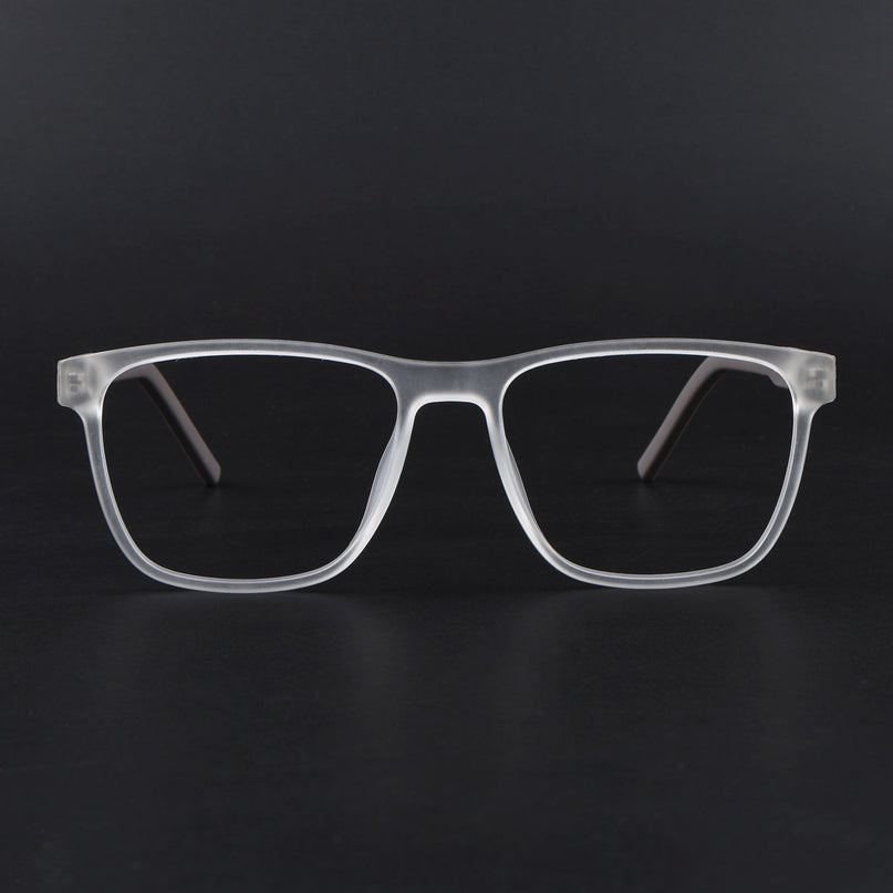 Eyejack Rush Matt Transparent Square Eyeglasses for Men & Women (1010FCL1460-C12)