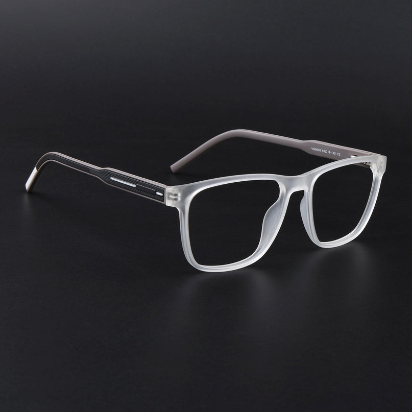Eyejack Rush Matt Transparent Square Eyeglasses for Men & Women (1010FCL1460-C12)