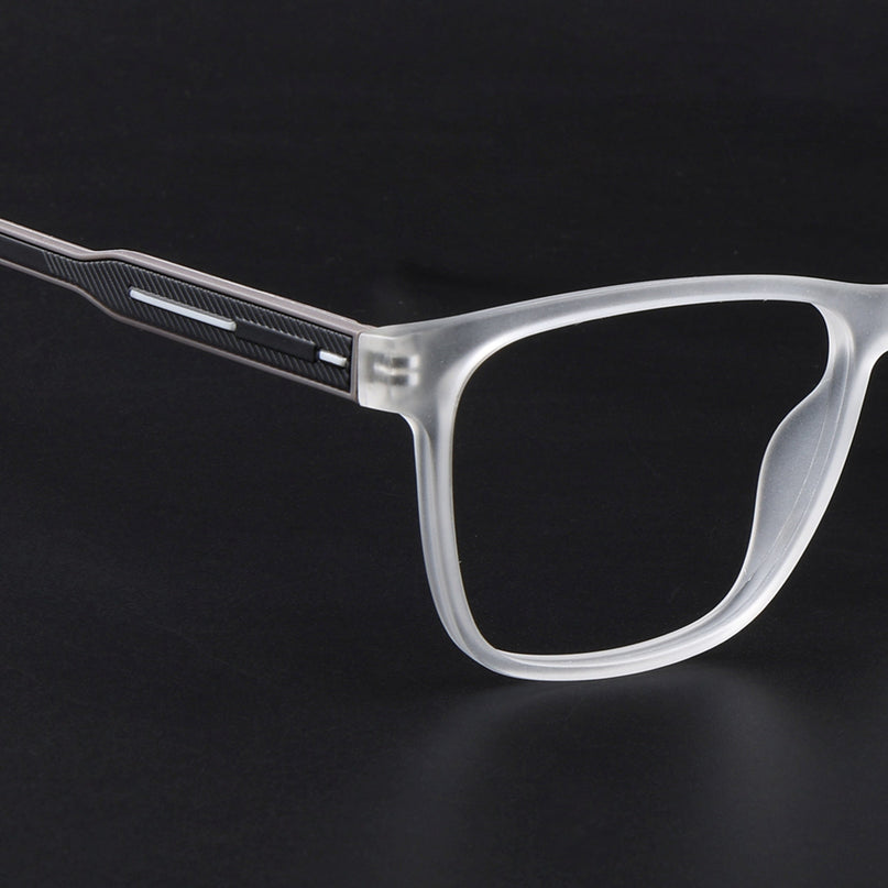 Eyejack Rush Matt Transparent Square Eyeglasses for Men & Women (1010FCL1460-C12)