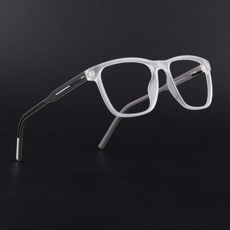 Eyejack Rush Matt Transparent Square Eyeglasses for Men & Women (1010FCL1460-C12)