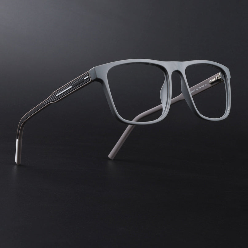 Eyejack Rush Grey Square Eyeglasses for Men & Women (1006FCL1457-C11)