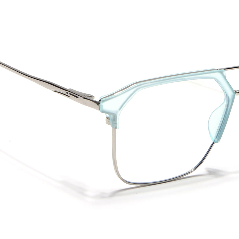 Eyejack Turbo Sky Blue Wayfarer Eyeglasses for Men & Women (95001FCL1450-C7)
