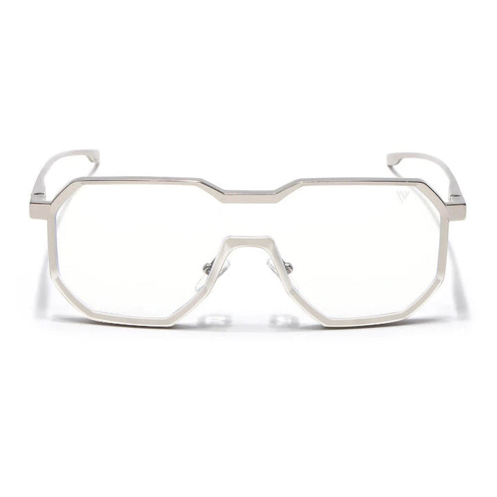 Voyage Goat Silver Wayfarer Eyeglasses for Men & Women - MG5163-C1