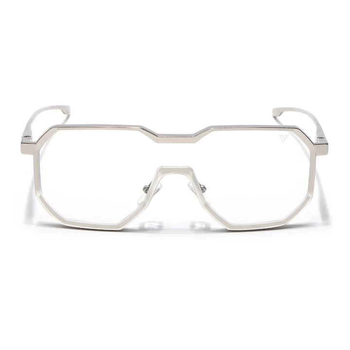 Voyage Goat Silver Wayfarer Eyeglasses for Men & Women - MG5163-C1