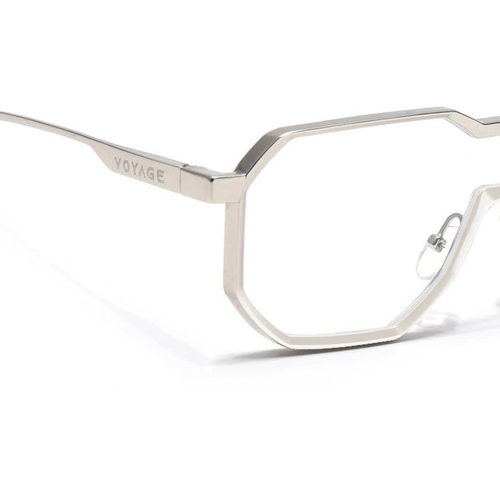 Voyage Goat Silver Wayfarer Eyeglasses for Men & Women - MG5163-C1