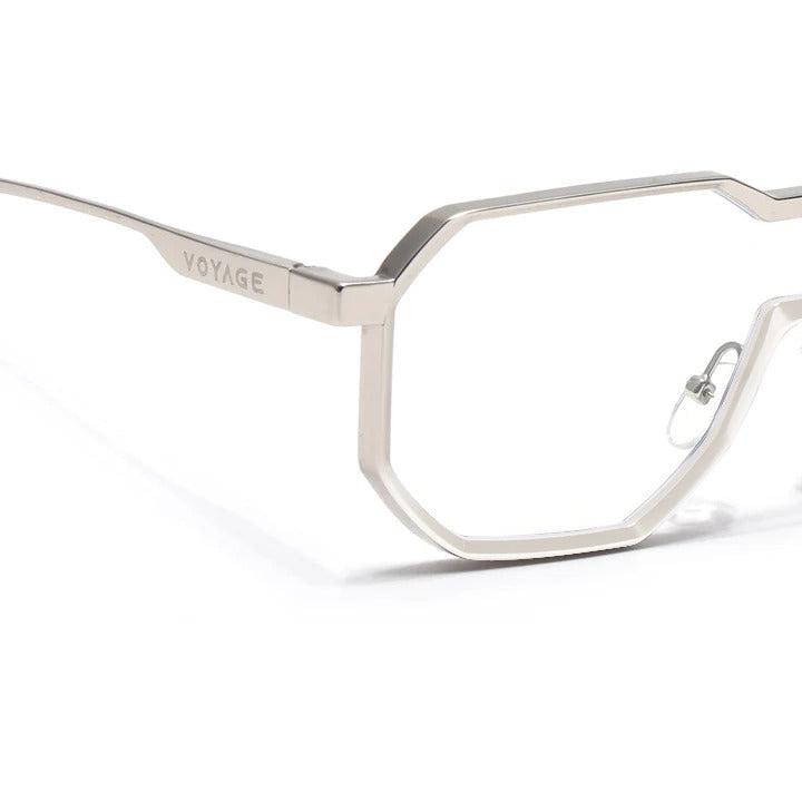 Voyage Goat Silver Wayfarer Eyeglasses for Men & Women - MG5163-C1