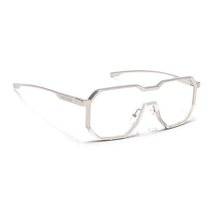 Voyage Goat Silver Wayfarer Eyeglasses for Men & Women - MG5163-C1