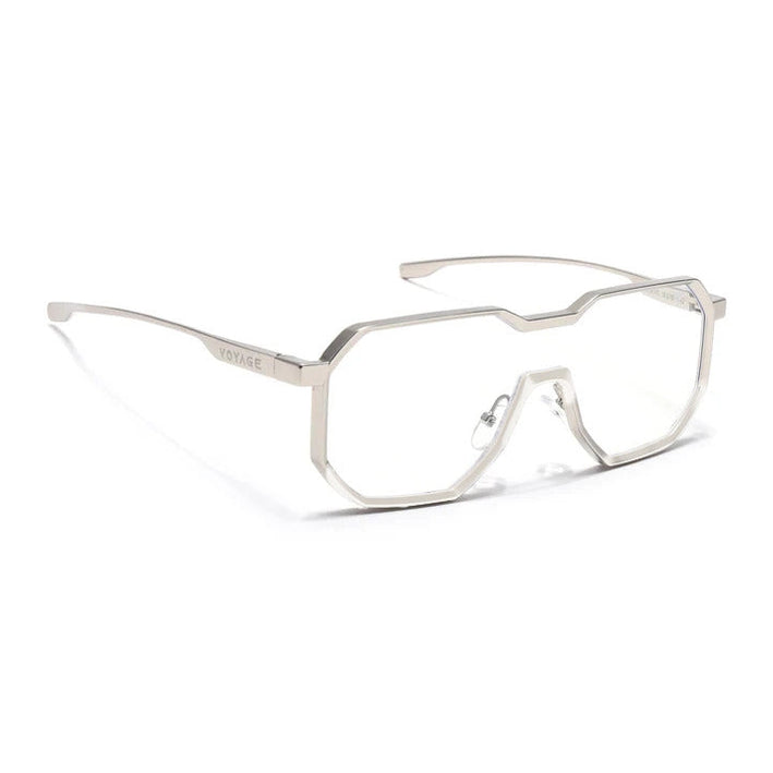 Voyage Goat Silver Wayfarer Eyeglasses for Men & Women - MG5163-C1