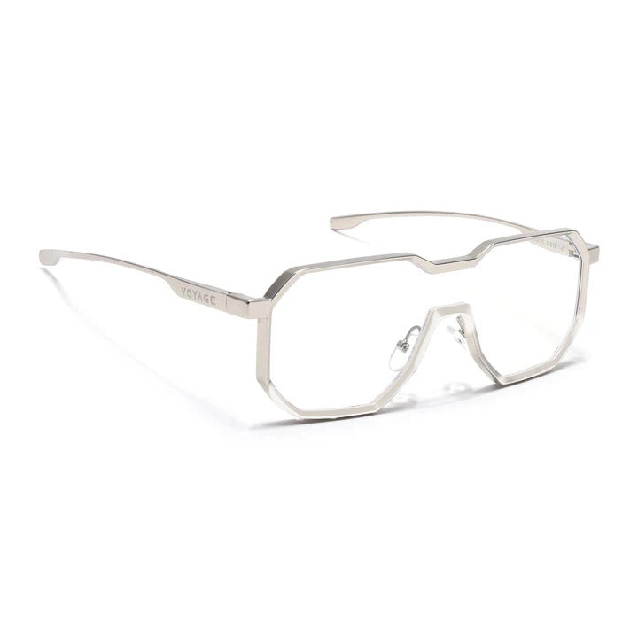 Voyage Goat Silver Wayfarer Eyeglasses for Men & Women - MG5163-C1