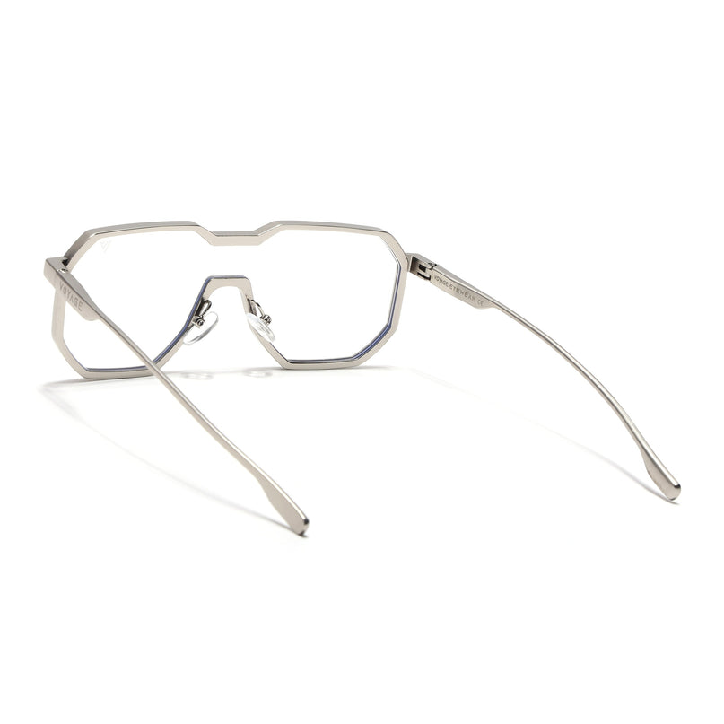 Voyage Goat Silver Wayfarer Eyeglasses for Men & Women - MG5163-C1