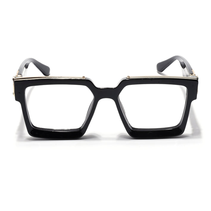 Voyage Exclusive Shine Black & Golden Wayfarer Eyeglasses for Men & Women - MG5173-C1