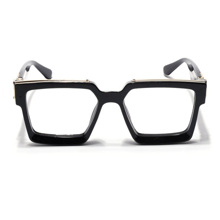 Voyage Exclusive Shine Black & Golden Wayfarer Eyeglasses for Men & Women - MG5173-C1