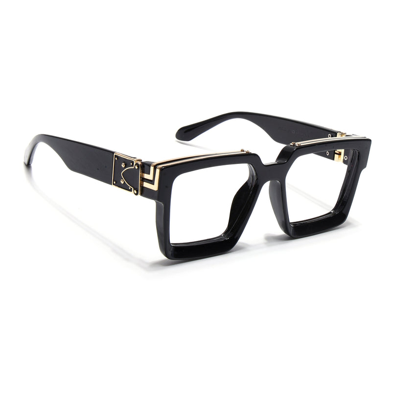 Voyage Exclusive Shine Black & Golden Wayfarer Eyeglasses for Men & Women - MG5173-C1