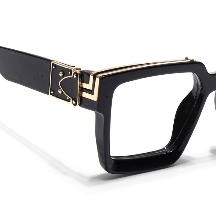 Voyage Exclusive Shine Black & Golden Wayfarer Eyeglasses for Men & Women - MG5173-C1