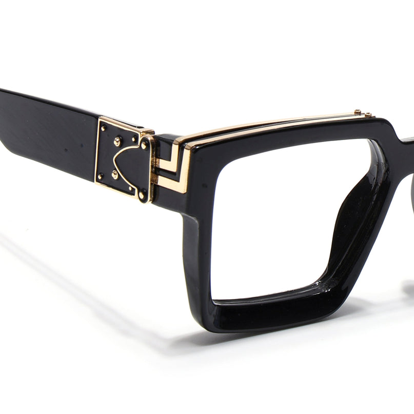 Voyage Exclusive Shine Black & Golden Wayfarer Eyeglasses for Men & Women - MG5173-C1