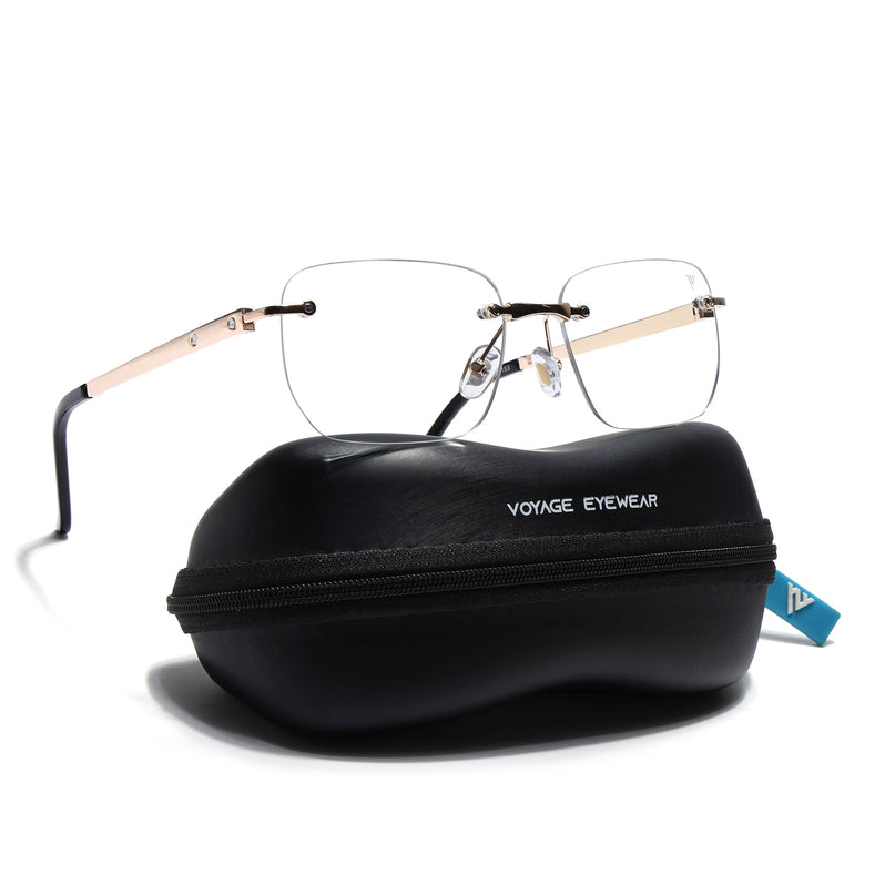 Rayn | Golden Rimless Eyeglasses | Golden Frame - FMG7677