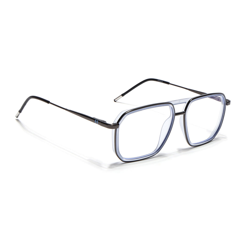 Eyejack Sky Blue & Grey Wayfarer Eyeglasses for Men & Women (2507FCL1600-C4)