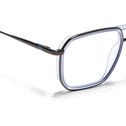 Eyejack Sky Blue & Grey Wayfarer Eyeglasses for Men & Women (2507FCL1600-C4)