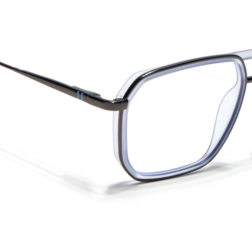 Eyejack Sky Blue & Grey Wayfarer Eyeglasses for Men & Women (2507FCL1600-C4)