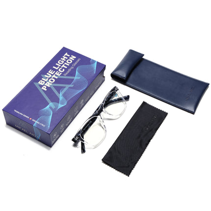 Mikael Anzel | Transparent Wayfarer | Blue Light Protection Reading Eyeglasses