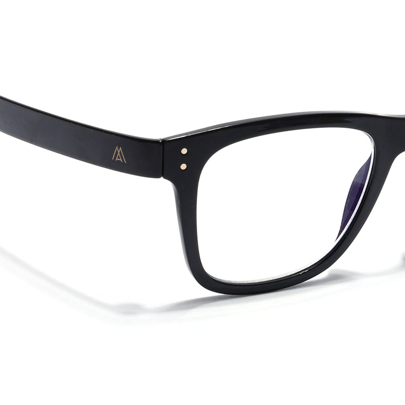 Mikael Anzel | Shine Black Wayfarer | Blue Light Protection Reading Eyeglasses