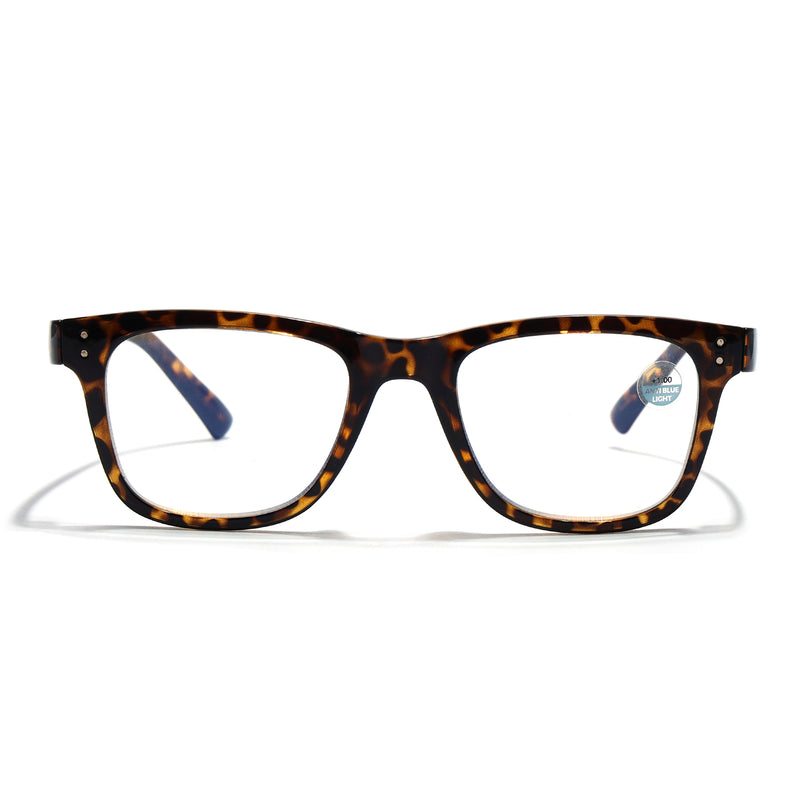 Mikael Anzel | Demi Brown Wayfarer | Blue Light Protection Reading Eyeglasses