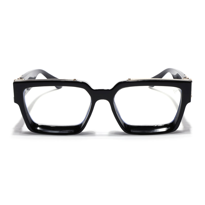 Voyage Black Square Eyeglasses for Men & Women (86367MG5634-C1)